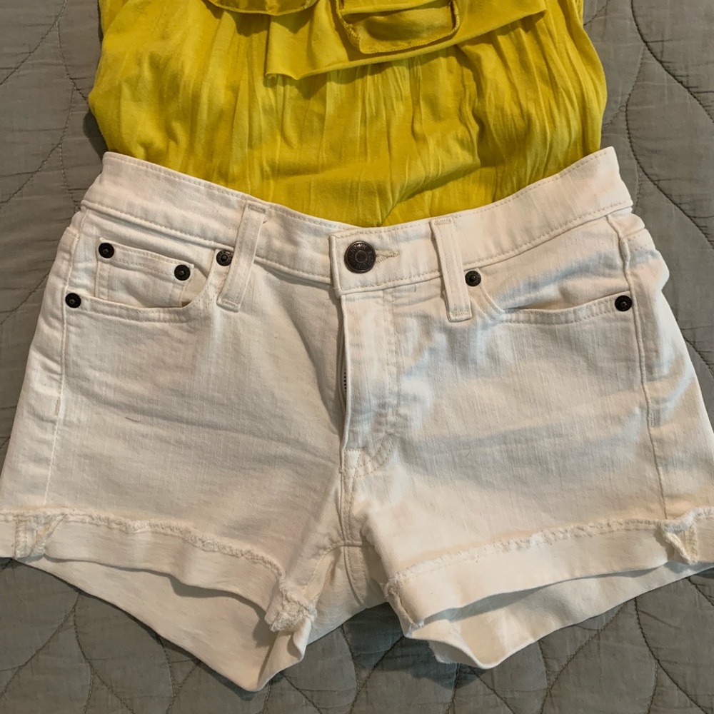 J Crew white denim shorts